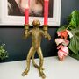 Monkey Standing Gold Candelabra, thumbnail 2 of 6