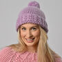 Slouchy Bobble Hat Easy Knitting Kit, thumbnail 1 of 6