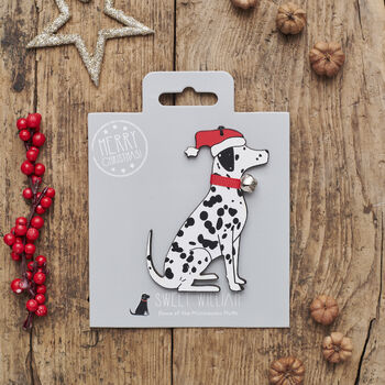 Dalmatian Dog Christmas Tree Decoration Personalisation Available, 4 of 4