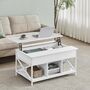 Coffee Table Lift Top Table Storage X Shaped Bars, thumbnail 1 of 12