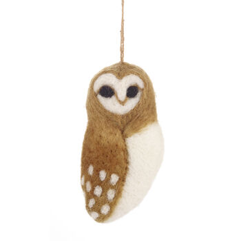 Tyto Alba Barn Owl Fair Trade Handmade Animal Felt, 2 of 6