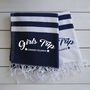 Personalised Towel And Carrier Strap, Sustainable Gift, thumbnail 5 of 8