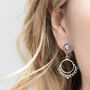 Sterling Silver Moroccan Dangly Teardrop Studs, thumbnail 3 of 4
