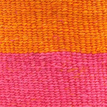 Kali: Bright Pink And Orange Duo Colour Block Woven Basket, 7 of 8