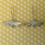 Honey Bee Drop Earrings, Pewter And Silver Bee Gifts, thumbnail 2 of 6