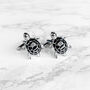 Sea Turtle Cufflinks In Black And Silver, thumbnail 2 of 3