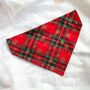 Christmas Tartan Dog Bandana, thumbnail 5 of 6