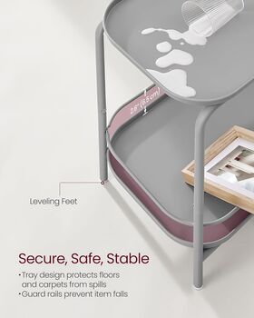 Two Tier Side Table Metal End Table Tray Top, 5 of 6