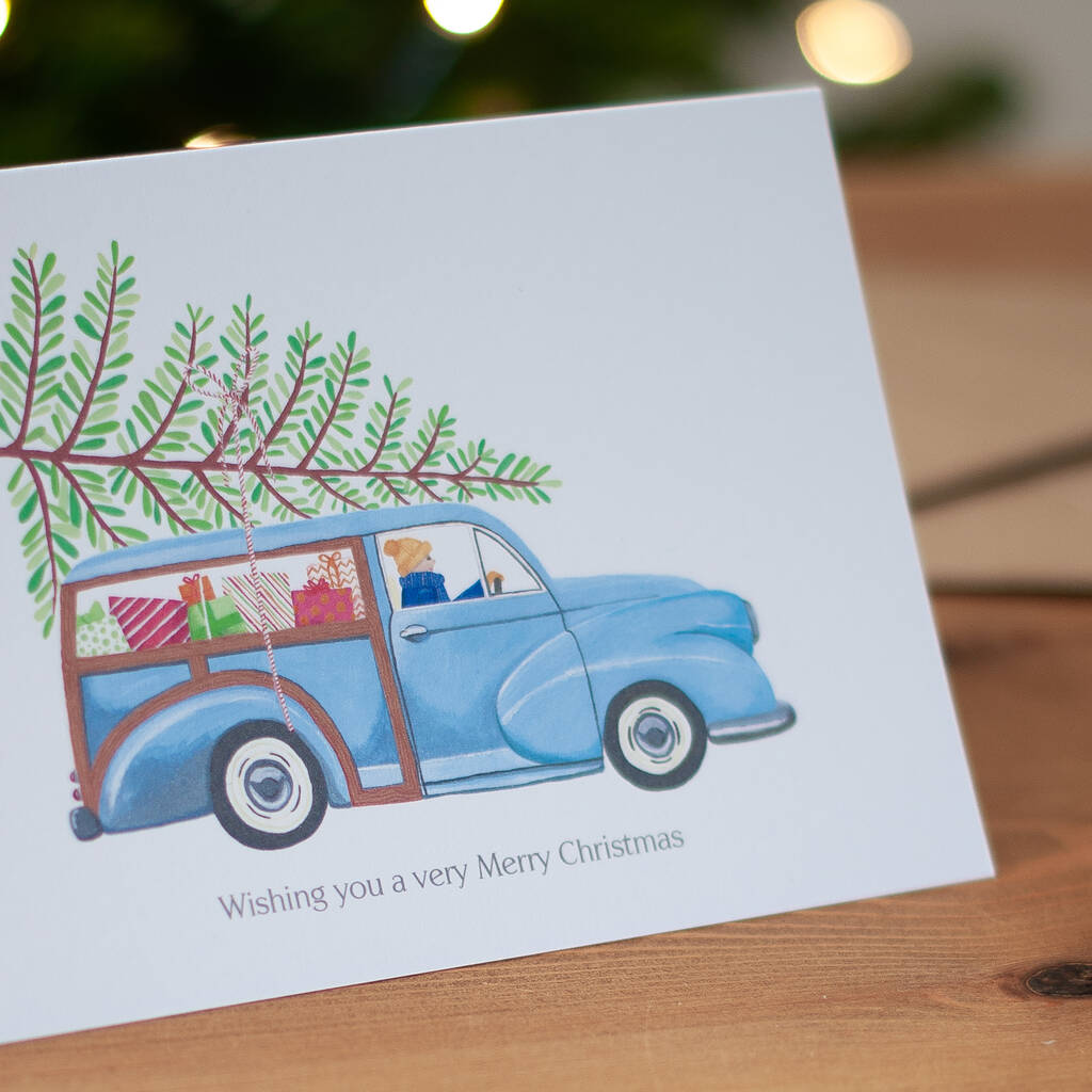 Personalised Classic Car Christmas Card By Kimberley Rose Studio