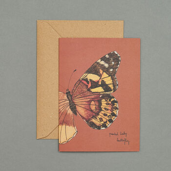 Handmade Greeting Card Painted Butterfly, Recycled Card, 3 of 6