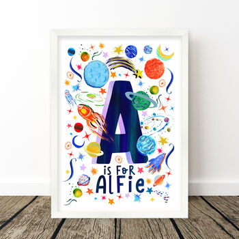 Space Planets Theme Initial Name Print, 8 of 10