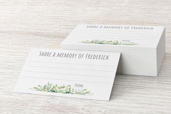 Funeral Personalised Memory Cards Leaves, 2 of 3