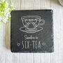 Engraved Personalised Slate Tea Coaster Name And Age Gift, thumbnail 1 of 6