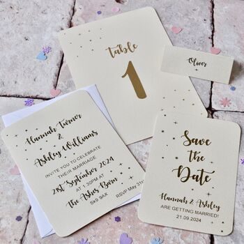 Gold Foil Wedding Star Invitation, 4 of 5