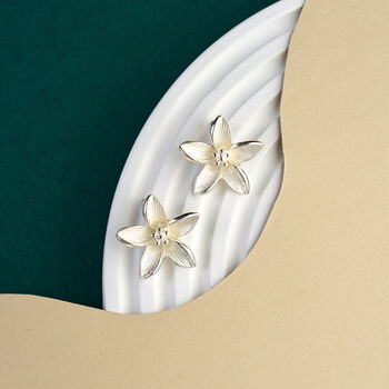 Matt Finish Flower Shaped Stud Earrings, 3 of 4