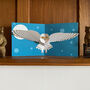 Handmade Pop Up Snowy Owl Greetings Card, thumbnail 1 of 5