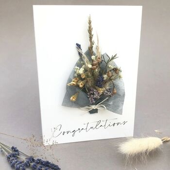 Congratulations Personalised Dried Flower Bouquet Card, 5 of 10