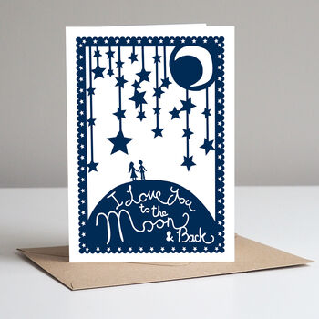 I Love You To The Moon And Back Valentine's Day Card, 2 of 2