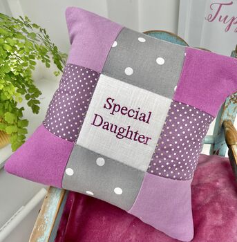 Special Daughter Cushion Purple Spots, 6 of 6