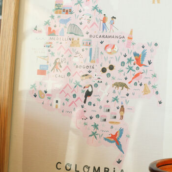 Colombia Inky Illustrated Map, 3 of 5