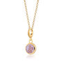 18ct Gold Purple Snake Resin Disc Charm Necklace, thumbnail 2 of 5