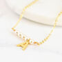 Asymmetric Pearl Bar Initial Necklace, thumbnail 6 of 10