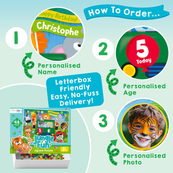 Personalised Jungle Safari Birthday Jigsaw Puzzle, 4 of 10