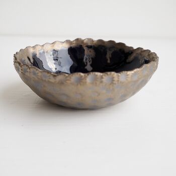 Handmade Navy Blue And Gold Ceramic Ring Dish, 7 of 8