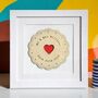 Personalised Wedding Jammy Biscuit Framed Print, thumbnail 1 of 3