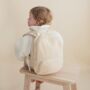 Children's Cream Boucle Borg Unisex Zip Backpack, thumbnail 3 of 5