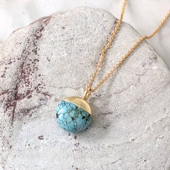 The Orb Turquoise December Birthstone Necklace, 5 of 7