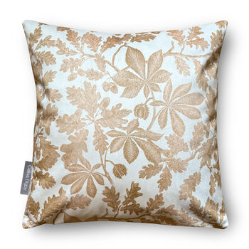 Luxury Velvet Cushion Autumn Cream And Gold With Optional Piping, 5 of 6