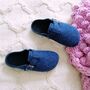 Wool Orthopaedic Navy Women's Clogs Slippers, thumbnail 6 of 8