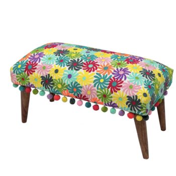 Multicoloured Hand Embroidered Bench, 6 of 6
