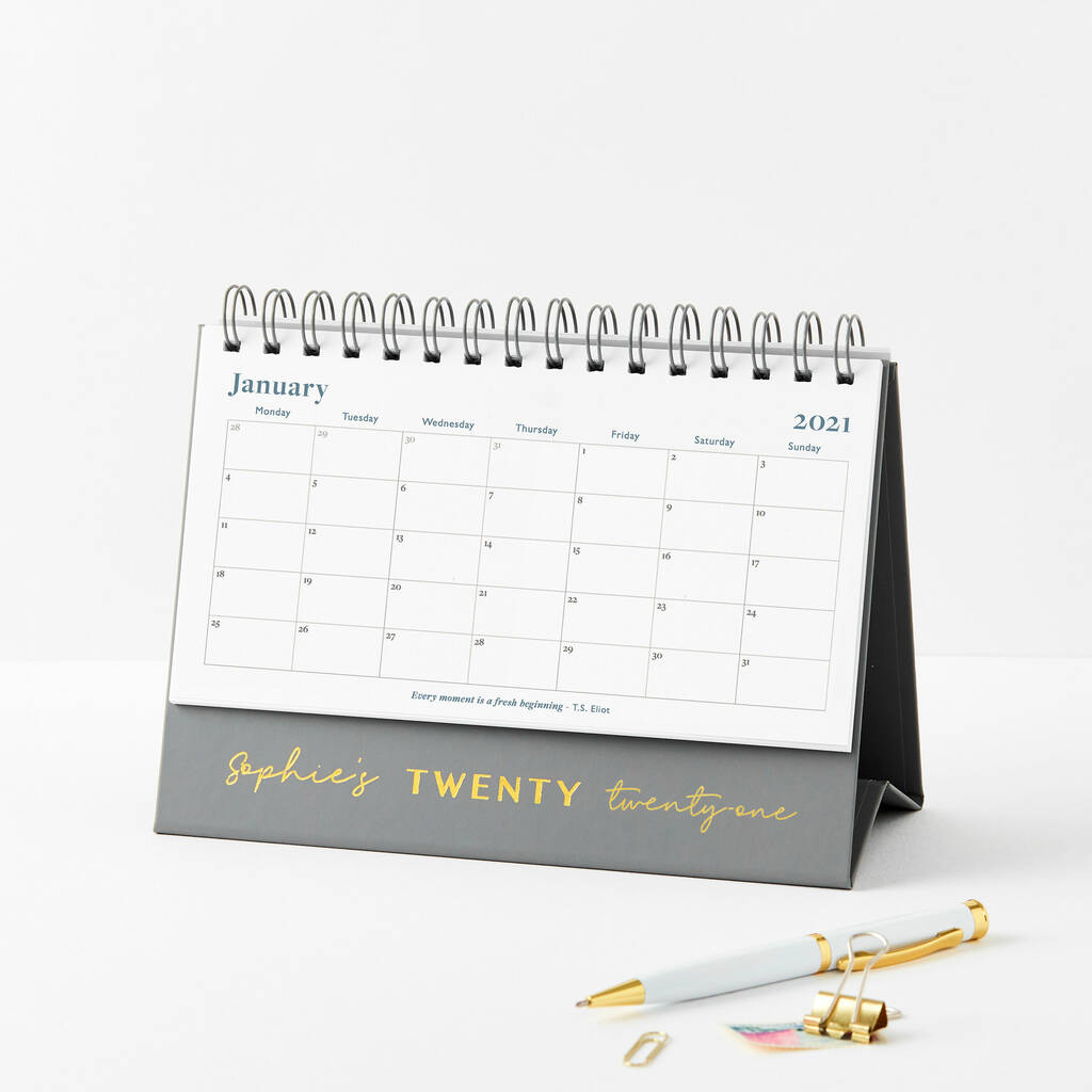 Personalised Twenty Twenty One 2021 Desk Calendar By Martha Brook