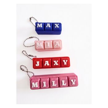 Personalised Fidget Clicker Keyring | Custom Name Keyring Gift | Sensory Clicker Bag Charm, 8 of 8