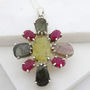 Multi Tourmaline And Ruby Silver Necklace, thumbnail 1 of 4