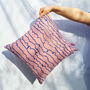 Pink Cotton Screen Printed Patterned Cushion, thumbnail 3 of 6