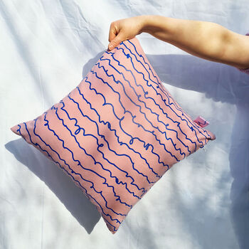 Pink Cotton Screen Printed Patterned Cushion, 3 of 6