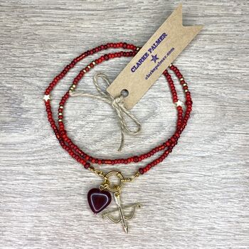 Red And Gold Clasp Charm Necklace, 4 of 7