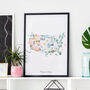United States Illustrated Map Art Print, thumbnail 1 of 10