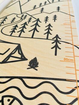 Mountain Adventure Wooden Height Chart, 4 of 11