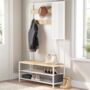 Coat Rack Stand With Shoe Storage Mirror Hooks Bench, thumbnail 1 of 12