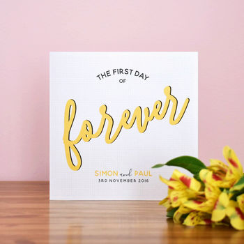The First Day Of Forever Personalised Wedding Card, 3 of 8