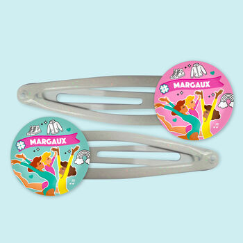 Personalised Gymnastic Fantastic Birthday Hair Clips, 2 of 5