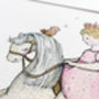 Personalised Girls Pink Rocking Horse Princess Picture, thumbnail 3 of 9