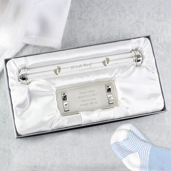 Personalised Its A Boy Silver Plated Certificate Holder, 2 of 2