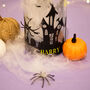 Personalised Halloween Haunted House Glass Storage Jar, thumbnail 3 of 7