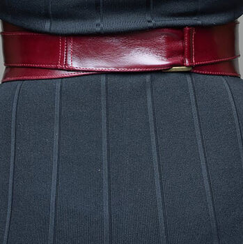 Ox Blood Leather Waist Cincher Belt One Size, 4 of 10