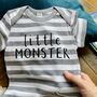 Personalised 'Little Monster' Halloween Babygrow, thumbnail 2 of 2